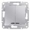 Выключатель двухклавишный с индикатором алюминий Sedna Schneider Electric SDN0300360