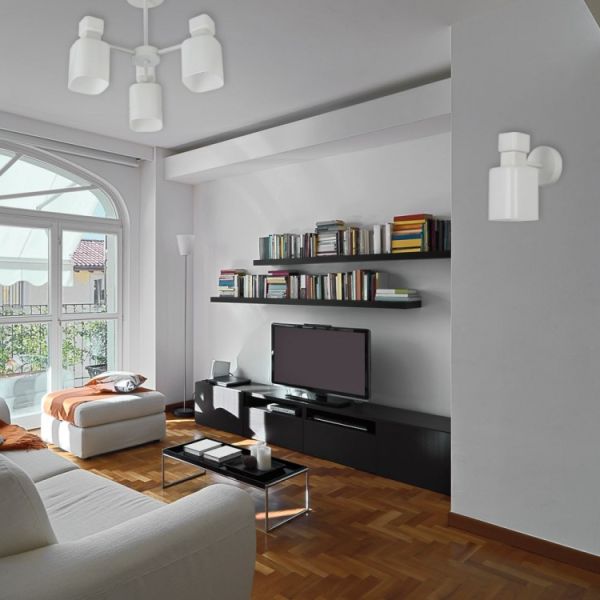 Світильник настінний Ardero BL1110 Olivia 1хЕ14 під лампу скло білий