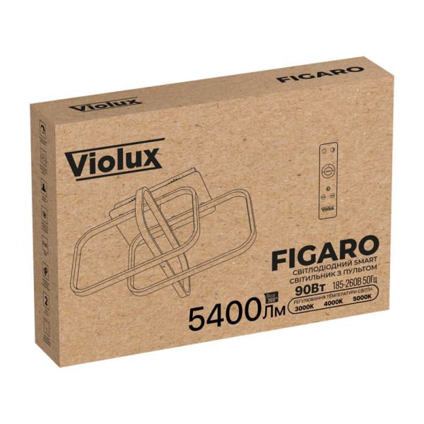 Світильник Led smart Violux Figaro пульт 90W 3000-5000K IP20 чорний