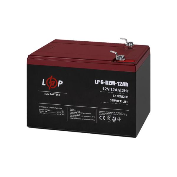 Аккумулятор тяговый свинцово-кислотный AGM LP LogicPower LP6-DZM-12Ah