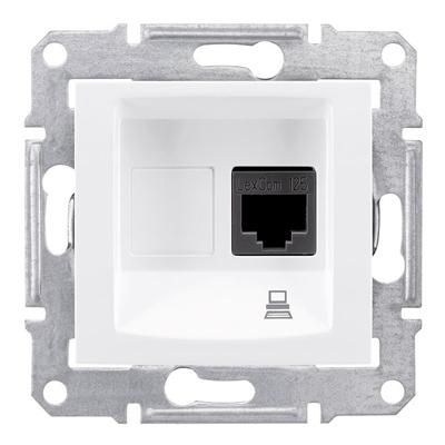 Розетка компьютерная RJ45, кат.5е, UTP белая Sedna Schneider Electric SDN4300121