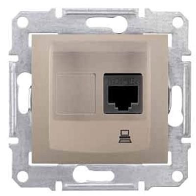 Розетка компьютерная  RJ45, кат.5е, UTP титан Sedna Schneider Electric SDN4300168