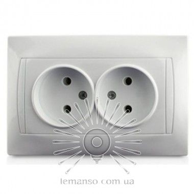Розетка двойная белая Sakura Lemanso LMR1022