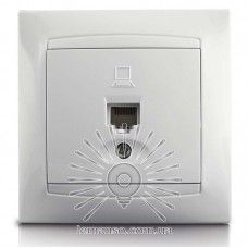Розетка компьютерная белая Sakura Lemanso LMR1028