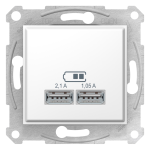 Двойная USB розетка 2,1A белая Sedna Schneider Electric SDN2710221