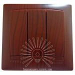 Выключатель трехклавишный вишня Sakura Lemanso LMR1508