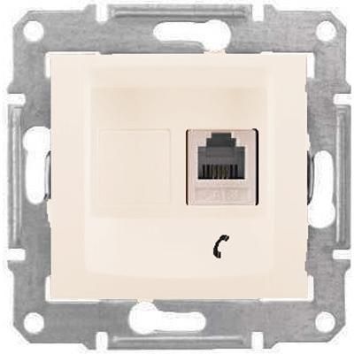 Розетка телефонная RJ11, слоновая кость Sedna Schneider Electric SDN4101123
