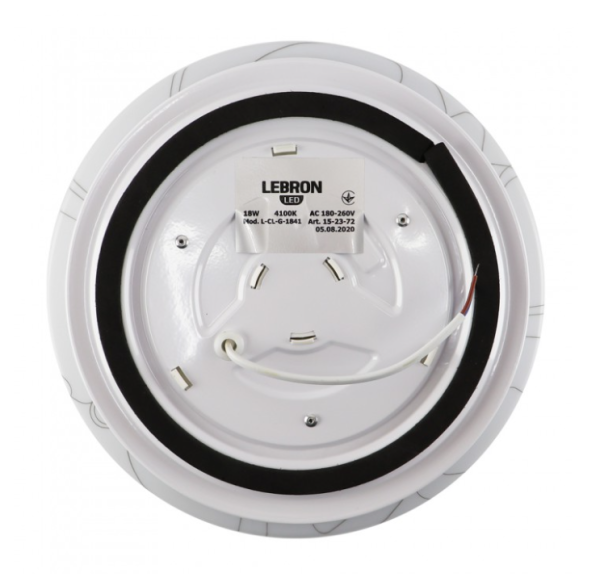 Світильник Lebron led L-CL-GRAFIT 24W 4100K 1680Lm коло d310mm 220V білий