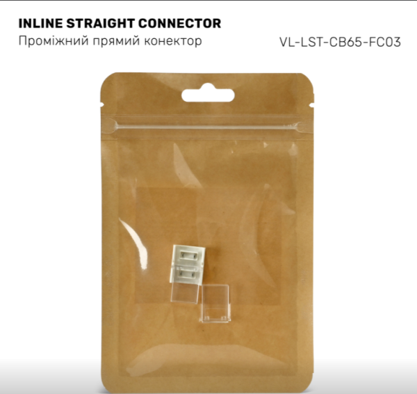 Конектор проміжний прямий для LED стрічки Videx vl-lst-cb65-fc03