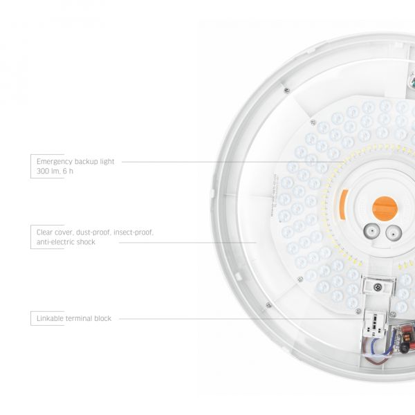 LED Светильник аварийный накладной с датчиком движения VIDEX 30W 2700-6500K 220V