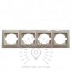 Рамка четырехместная вертикальная кремовая Sakura Lemanso LMR1134