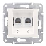 Розетка телефонная RJ11 двойная слоновая кость Sedna Schneider Electric SDN4201123