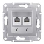Розетка телефонная RJ11 двойная алюминий Sedna Schneider Electric SDN4201160