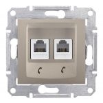 Розетка телефонная RJ11 двойная, титан Sedna Schneider Electric SDN4201168