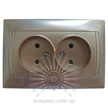 Розетка двойная золото Sakura Lemanso LMR1222
