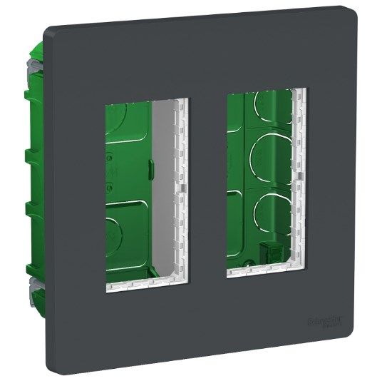 Блок unica system + скрытая установка 2х4 Антрацит NU172454 Schneider Electric