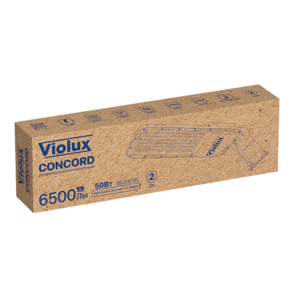 Cветильник консольный уличный Violux Concord Led 50W 6500Lm 5000K IP65 алюминий