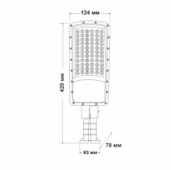 Cветильник консольный уличный Violux Concord Led 50W 6500Lm 5000K IP65 алюминий