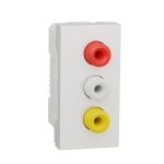NU343118 Розетка 3 RCA, 1 модуль білий