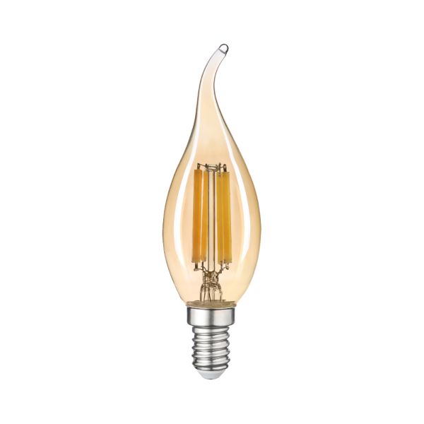 Лампа LED FILAMENT С37 6W E14 2200K (бронза) на вітру VIOLUX