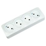 Розетка четверна з заземленням Horoz POWER MAX-4Е біла