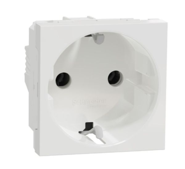 NU303618 Розетка з заземленням з шторками  гвинтовий зажим Schneider Electric Unica New білий
