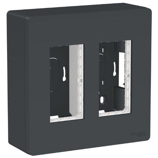 Блок unica system + открытая установка 2х4 Антрацит NU122454 Schneider Electric