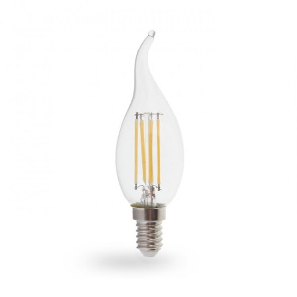 Лампа свiтлодiодна свічка на вітру 7W E14 4000K filament Feron LB-160 Cf37