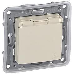 Розетка с заземлением 2к+з ip44 слоновая кость Etika Legrand 664847