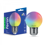 Лампа світлодіодна 1W E27 RGB Feron LB-37