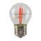 Лампа светодиодная 2W E27 Velmax V-Filament-G45 красная