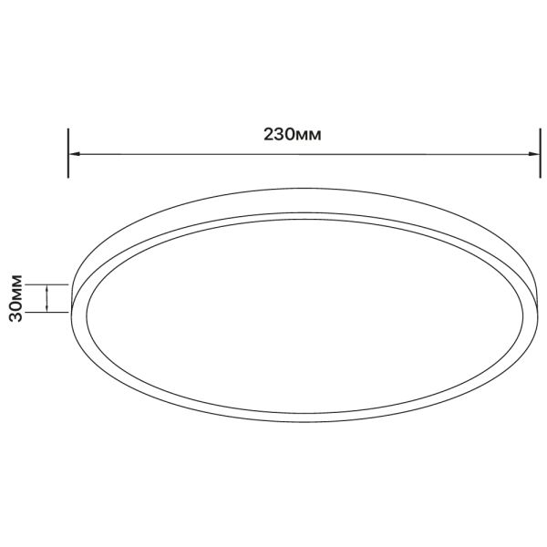 Світильник Led накладний Violux Millennium 20W 5000K 1800Lm IP40 коло чорний