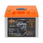 Акумулятор LiFePO4 LP LogicPower LCD 12V-12,8V - 50Ah 640Wh BMS 50A-25A пластик для ДБЖ