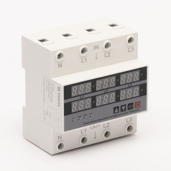 Реле напруги та струму Takel модульне трифазне RD35VA-3 63А 3NO 4p