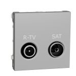 NU345530 Розетка R-TV SAT кінцева, 2 модуля алюміній