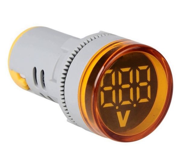 Світлодіодний вольтметр AD22-DVM АC 60-500В, жовтий TAKEL