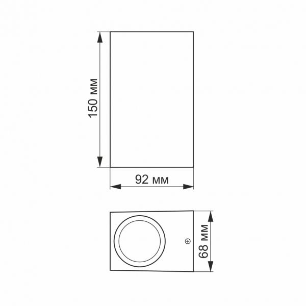 LED Світильник архітектурний AR012G IP54 VIDEX GU10x2