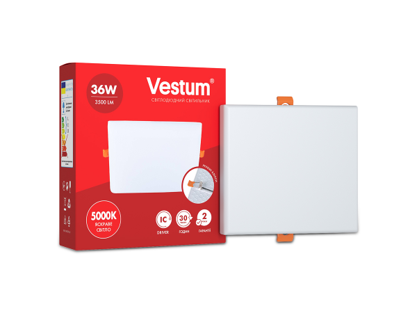 Світильник LED без рамки квадрат Vestum 36W 4100K
