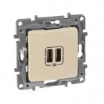 Розетка заряд. 2хusb слонова кістка Etika Legrand 672394