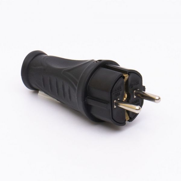 Вилка каучукова пряма 405 2Р+РЕ IP44
