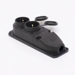Розетка каучукова двомісна з захисними кришками 402 2Р+РЕ IP44