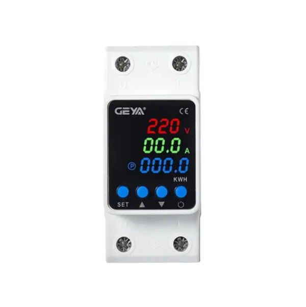 Реле напряжения и тока со счетчиком GEYA GPS6-VAK 2P 63А