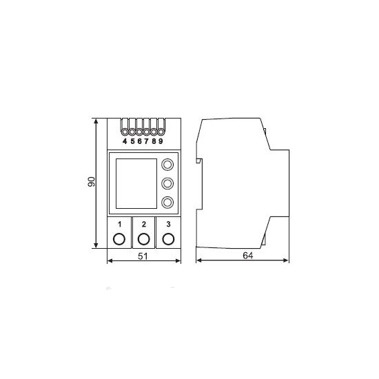 Трифазне реле напруги 6А DigiTOP VP-380V