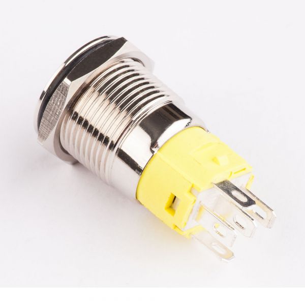 Кнопка металлическая КНМ-19-FJ-E-Z 220V 1NO1NC с фиксацией, синий