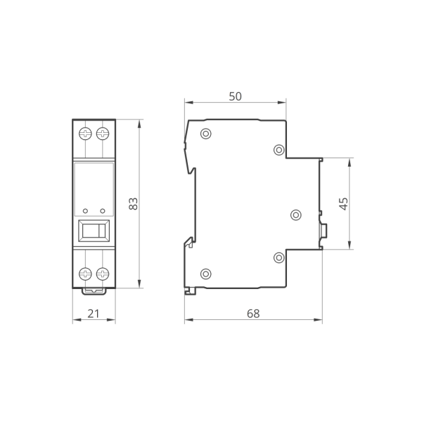 Реле тока однофазное модульное с кнопкой ROD35A 16А Takel 2p 1NO