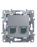 Розетка комп 2-на RJ45 кат 5 UTP алюміній Etika Legrand 672455
