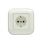 Розетка с заземлением Ovivo Loft белый+серый