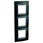 MGU66.006V.293 Рамка 3м вертикальна Schneider Electric Unica Top чорний родій - графіт