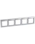 Рамка 5п горизонтальна алюміній/срібло Valena Legrand 770355