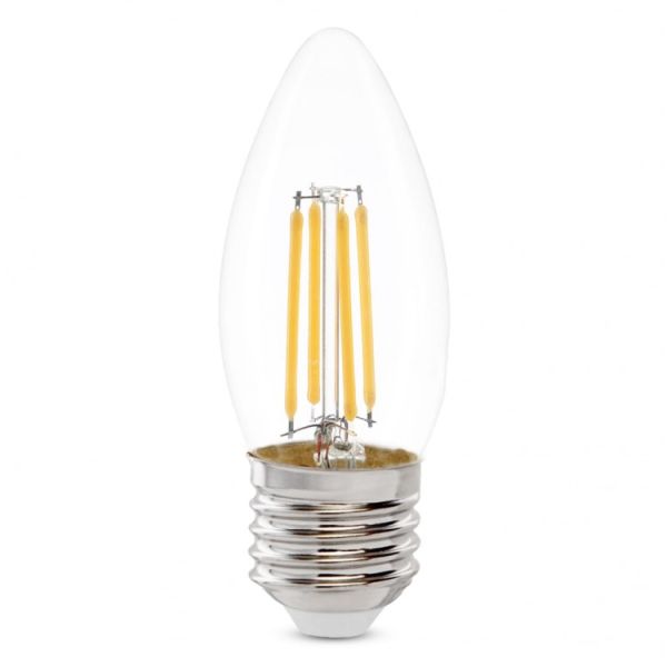 Лампа Feron led 5.4W 4000K 865Lm E27 C35 230V свічка філаментна